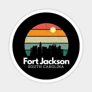 Fort Jackson, South Carolina  // Vintage Sunset Skyline Magnet